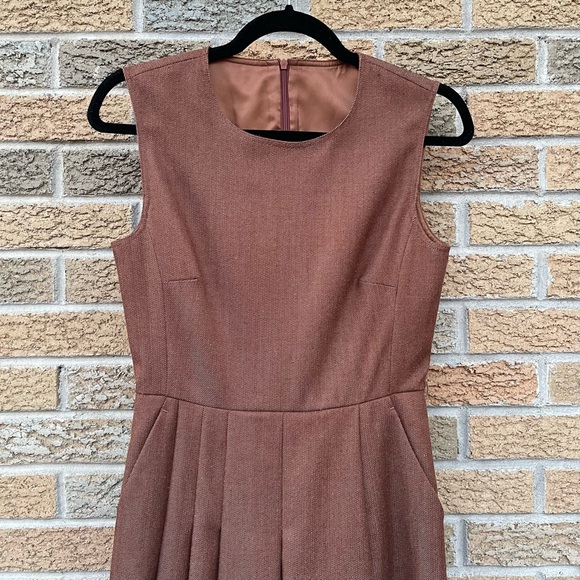 Max Mara Belted Brushed Wool Twill Midi Dress， size 2 - Picture 8 of 16